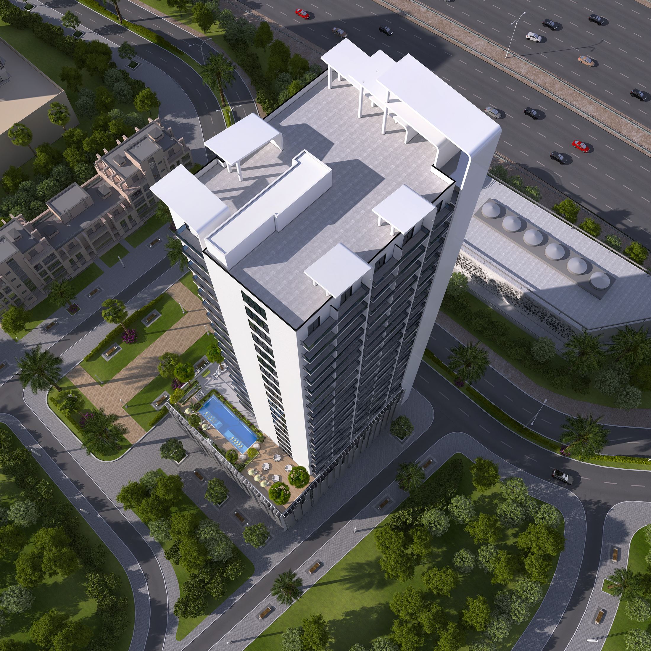 Tower aerial view